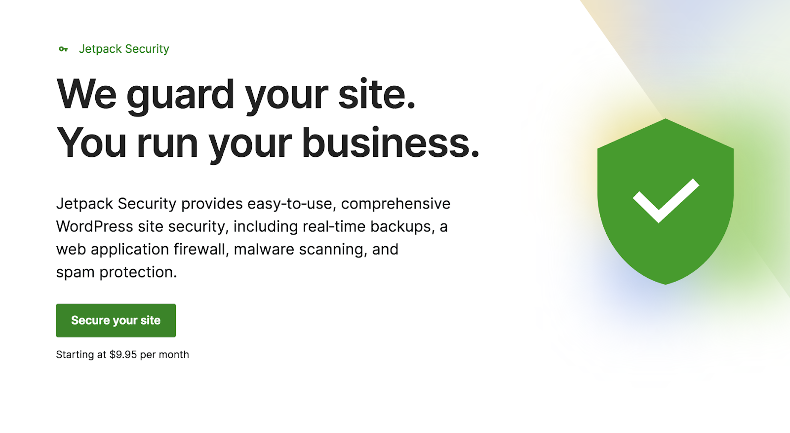 Jetpack Security homepage