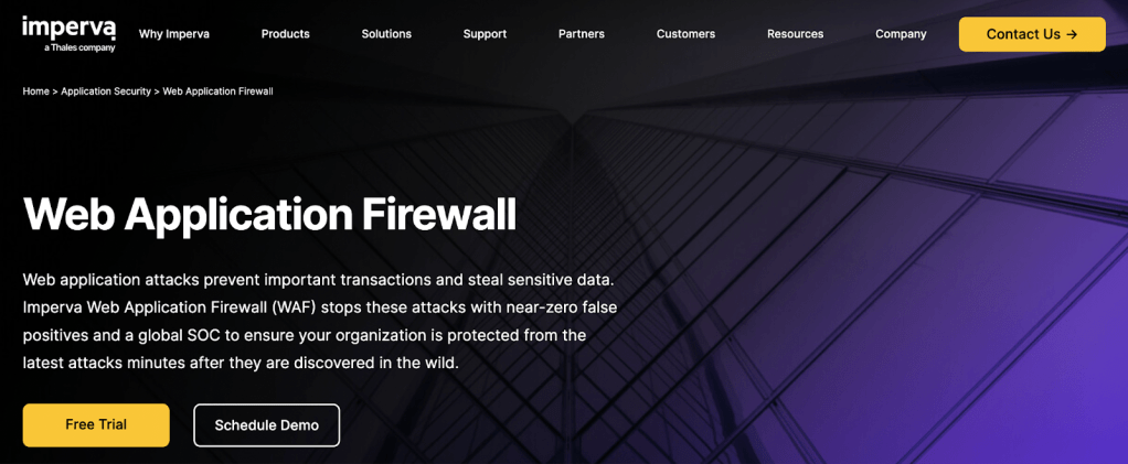 Imperva homepage