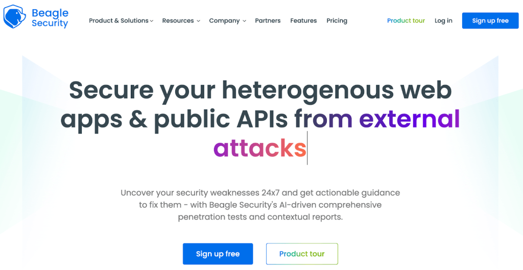 Beagle Security homepage